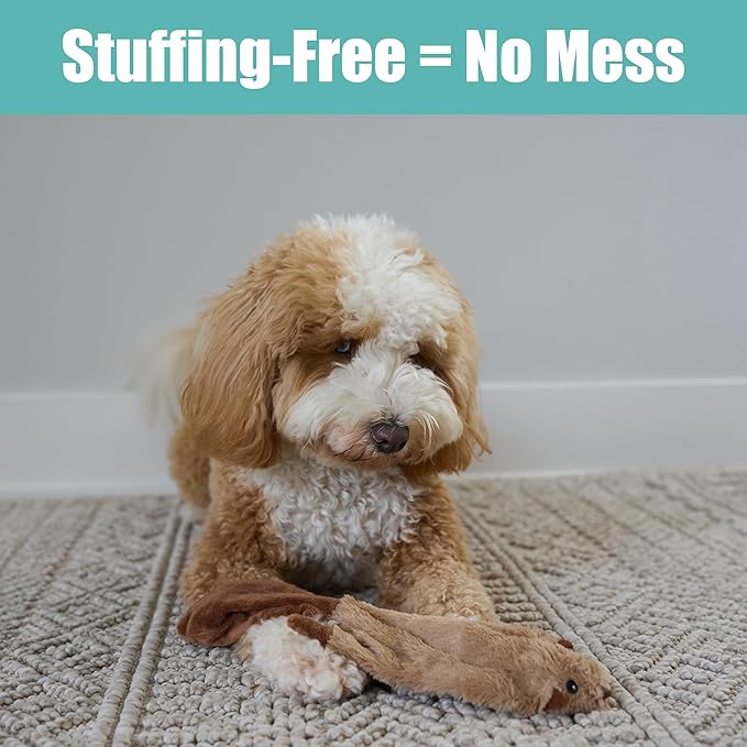 SPOT Skinneeez Beaver Dog Toy – 14" Stuffing-Free Plush Squeaky Dog Toy, Durable Interactive Toy for Small & Medium Dogs, Light to Moderate Chewers, Mess-Free Play