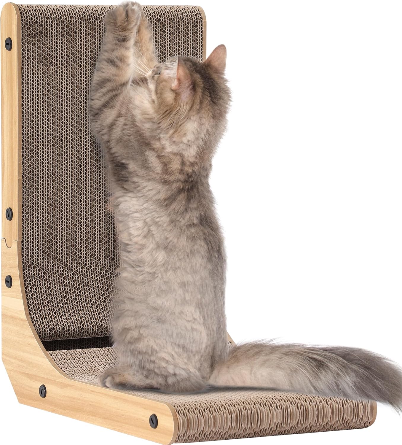 Cat Scratcher, 16.9 L Shape Cat Scratch Pad Wall Mounted, Cat Scratching Cardboard for Indoor Cats