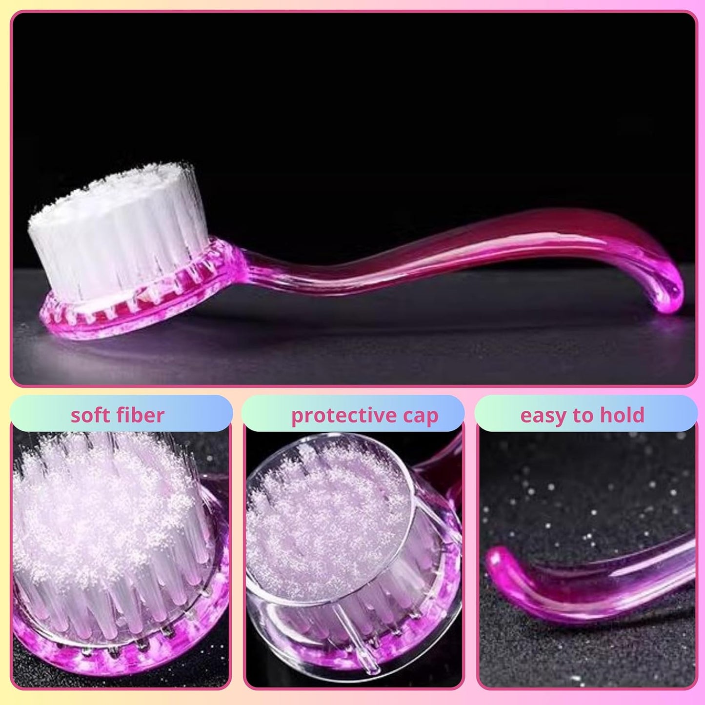 Hamster Calming Bite Proof Gloves and Grooming Brush Set, Hamster Bite Resistant Gloves Massage Brushes, Anti-Bite Glove Grooming Supplies For Small Animals Rabbit Rat Sugar Glider (Pink)