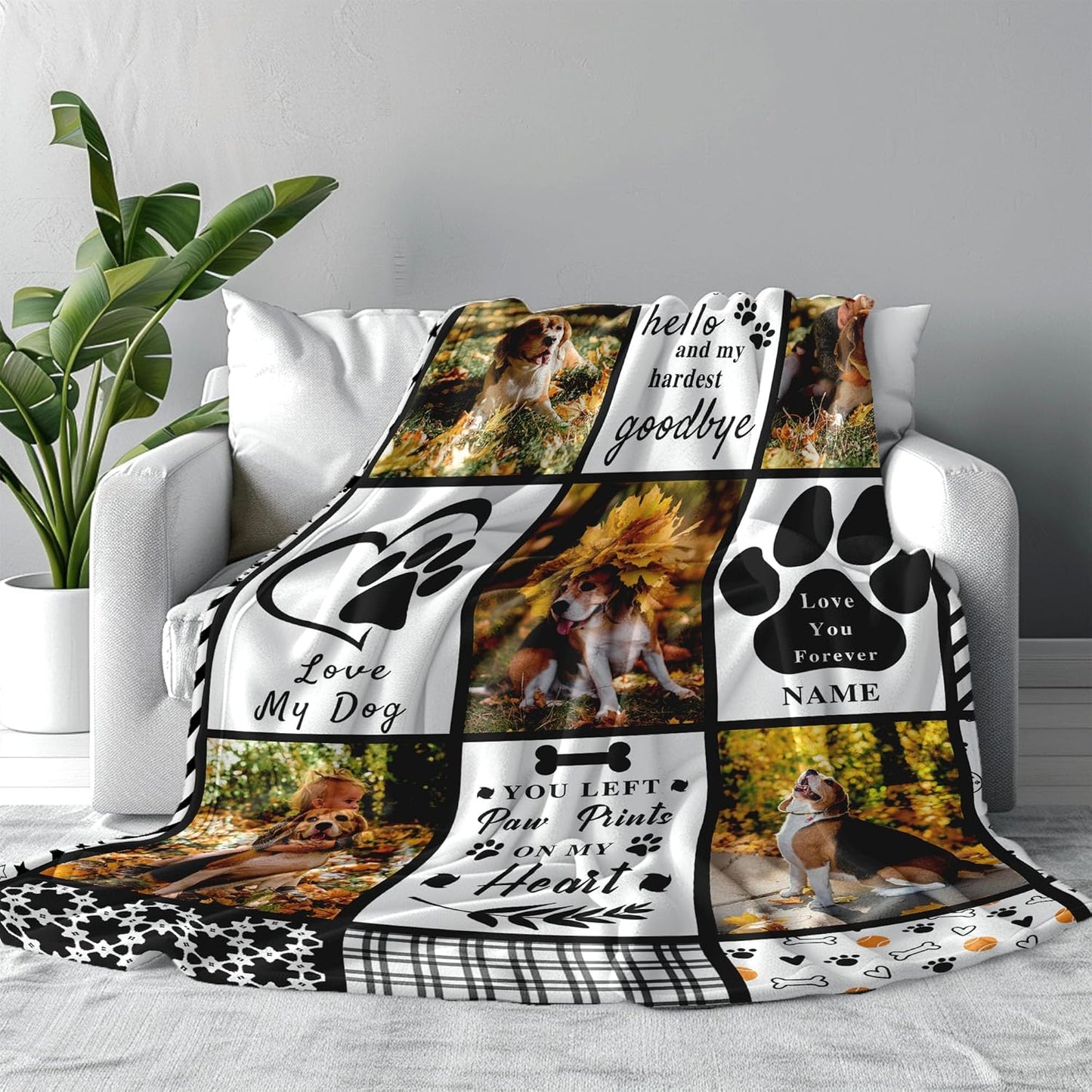 Funny DIY Personalized Pet Memorial Blanket with Photo Pet Memorial Gifts for Dogs Cats Loss of Dog Sympathy Gift Dog Bereavement Remembrance Pets Loss Gifts Custom Dogs Picture Blanket