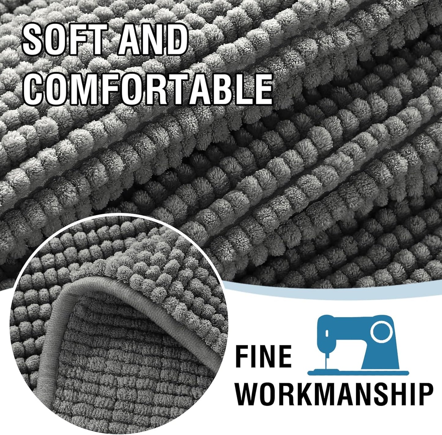 H.VERSAILTEX Plush Chenille Couch Armrest Cover 2 Packs Thick and Soft Sofa Covers Furniture Protector Cover for Pets (27.5" x 27.5", Grey)