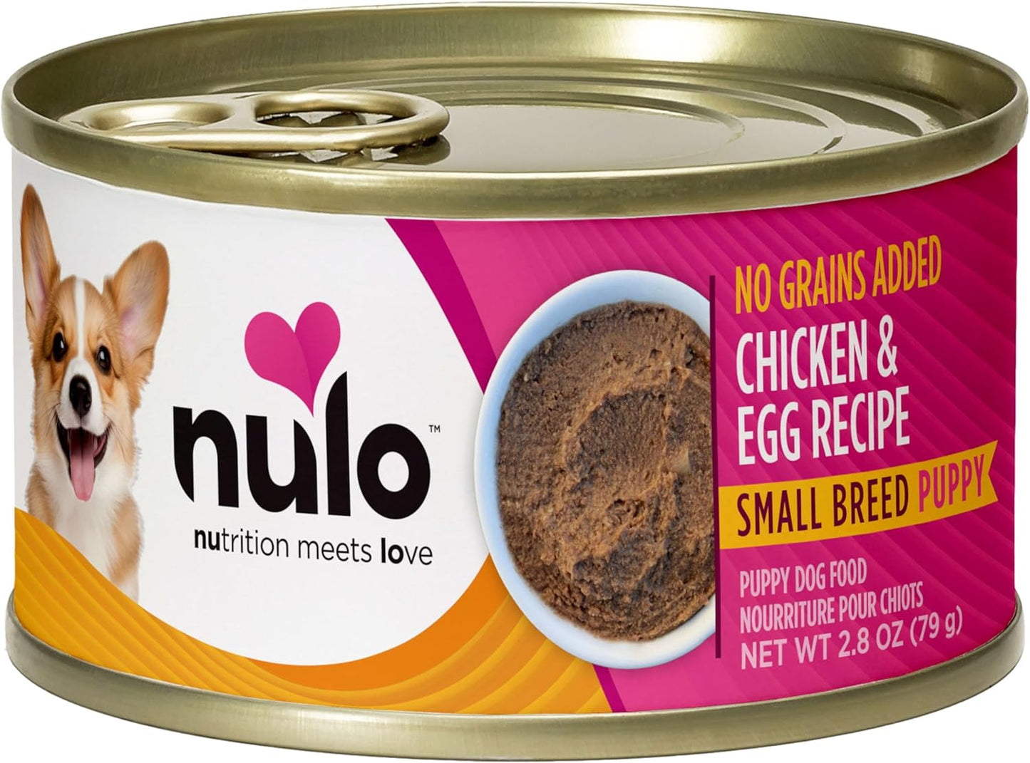 Nulo Grain-Free Small Breed Wet Canned Puppy Dog Food, Chicken and Egg, 2.8 Ounce, 12 Cans