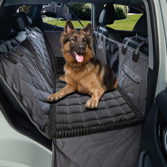 Dog Bed for Car Back Seat, Non-Slip Backseat Pet Bed Mat for Travel, Soft Dog Seat Cover Blanket Washable Couch Protector Fit for Hammock Extenders in Cars, SUVs and Trucks(54"×25" Black)