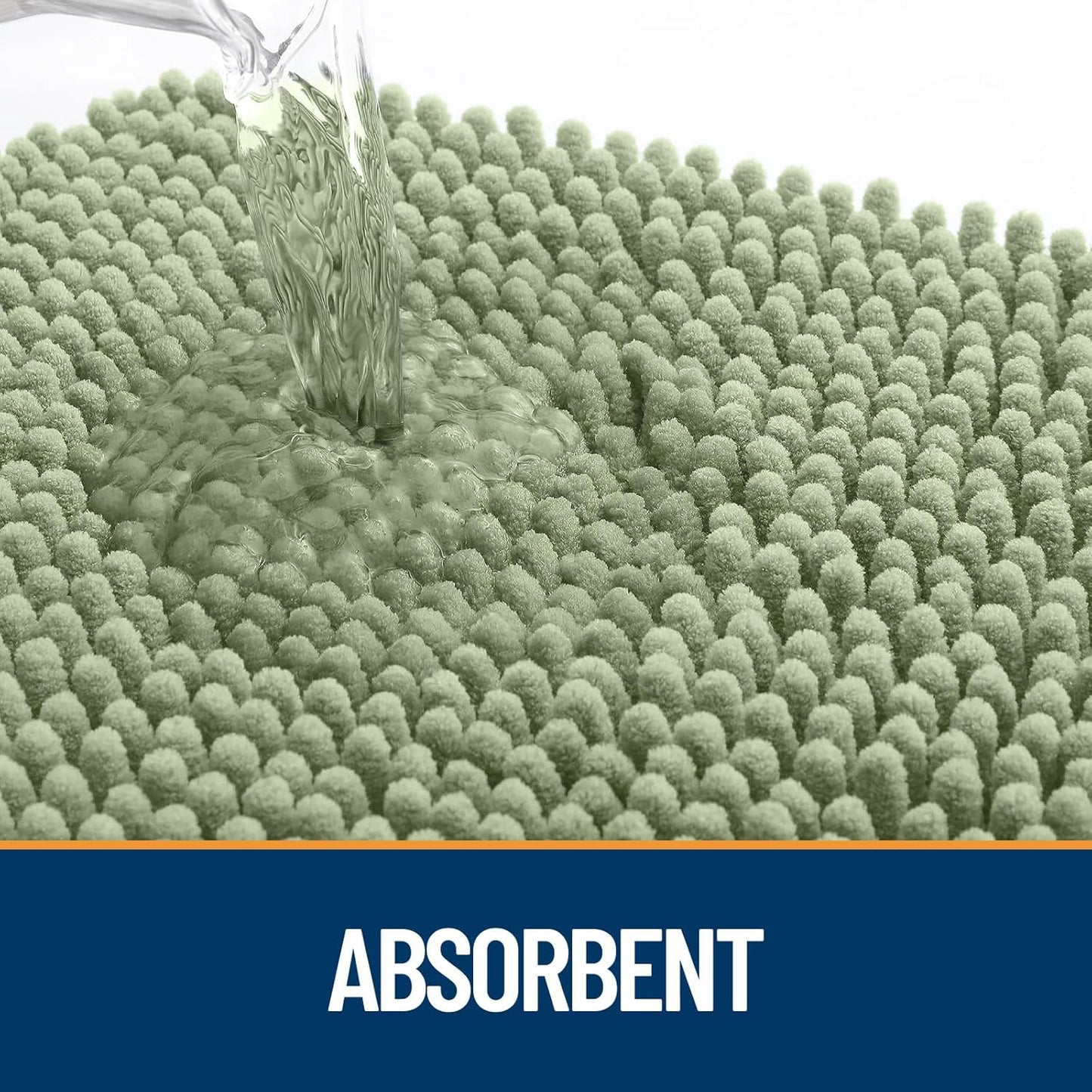 OLANLY Dog Door Mat for Muddy Paws 59x24, Absorbs Moisture and Dirt, Absorbent Non-Slip Washable Doormat, Quick Dry Chenille Mud Mat for Dogs, Entry Indoor Entryway Carpet for Inside Floor, Sage Green