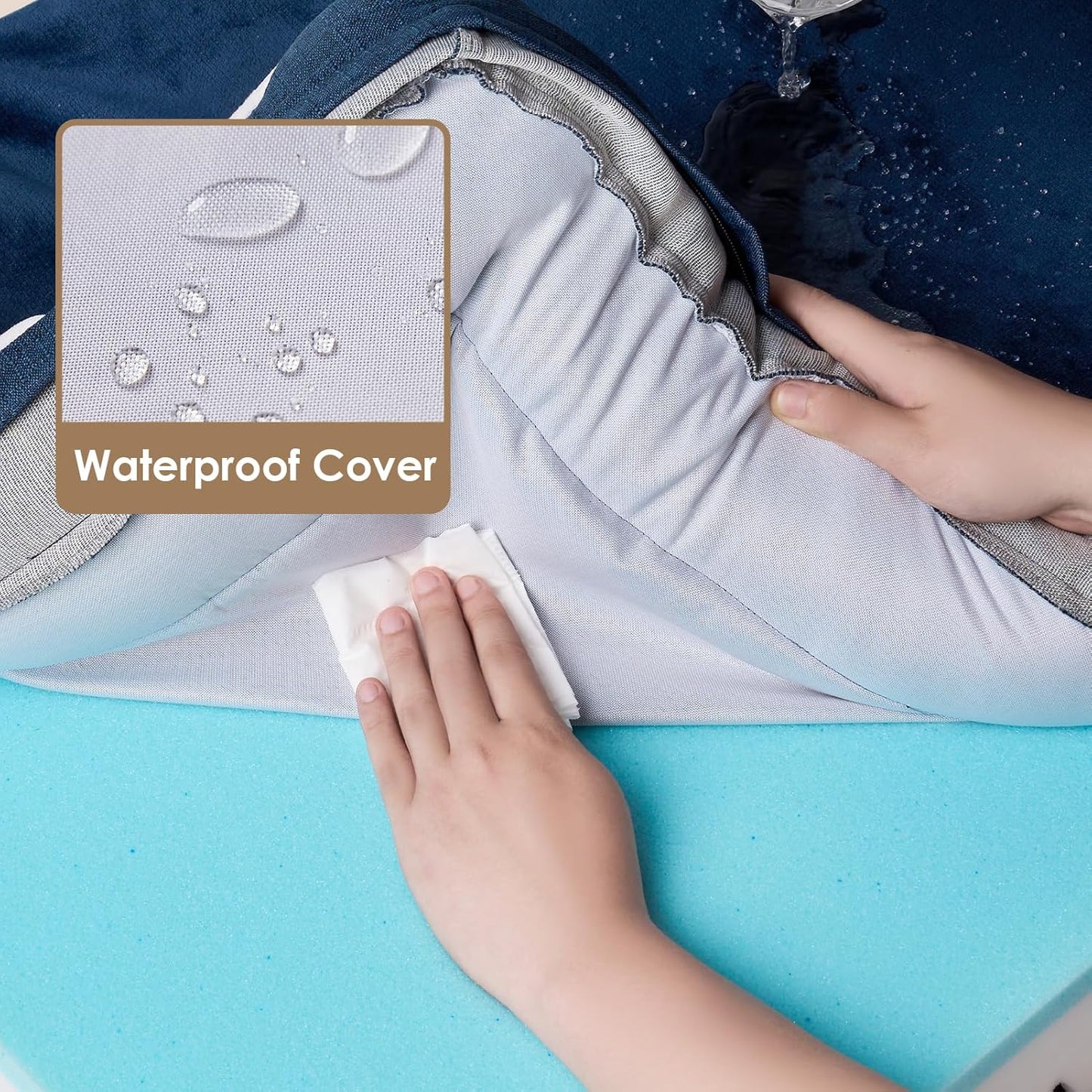 EHEYCIGA Orthopedic Dog Beds for Extra Large Dogs, Waterproof Memory Foam XXL Dog Bed with Sides, Non-Slip Bottom and Egg-Crate Foam Big Pet Couch Bed with Washable Removable Cover, Navy