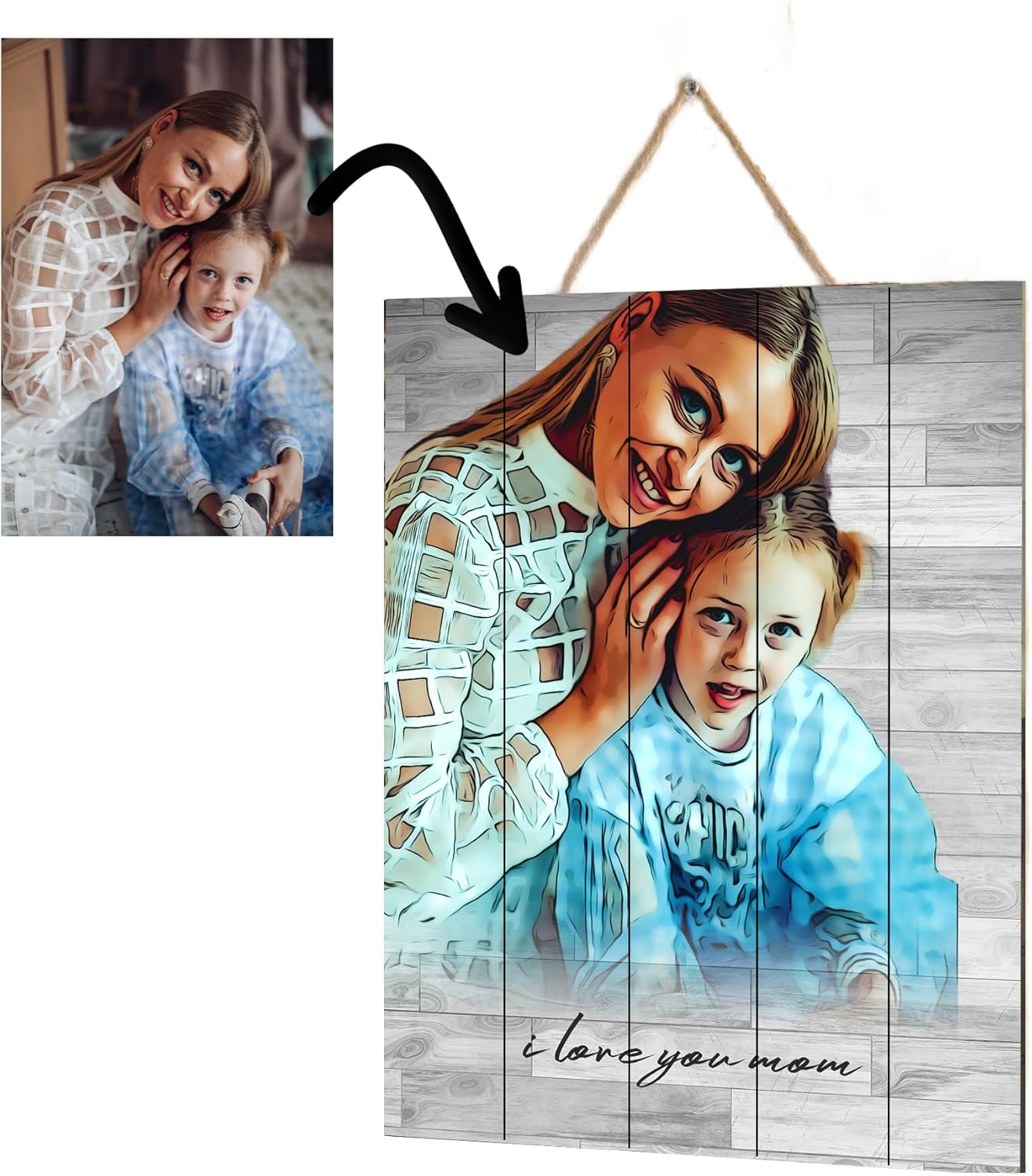 Custom Photo Printed on Wood, Personalized Wooden Photo Print, Valentine’s Day Gift for Him or Her, Picture Frames Personalized, Home Wall Decor