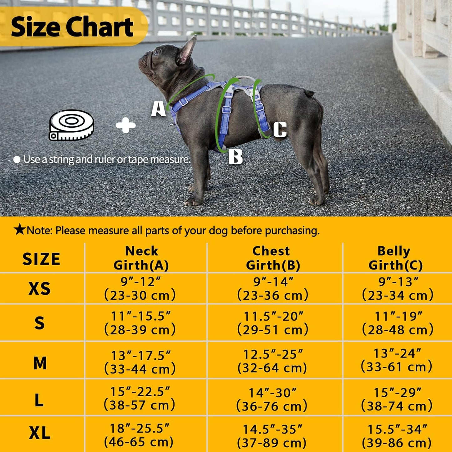 Huntboo Escape Proof Dog Harness, No Pull Reflective Harness with Lift Handle, Adjustable Pet Vest with Front and Back Leash Clips for Small Medium Large Dogs Walking Hiking Training (Vista Blue,XL)