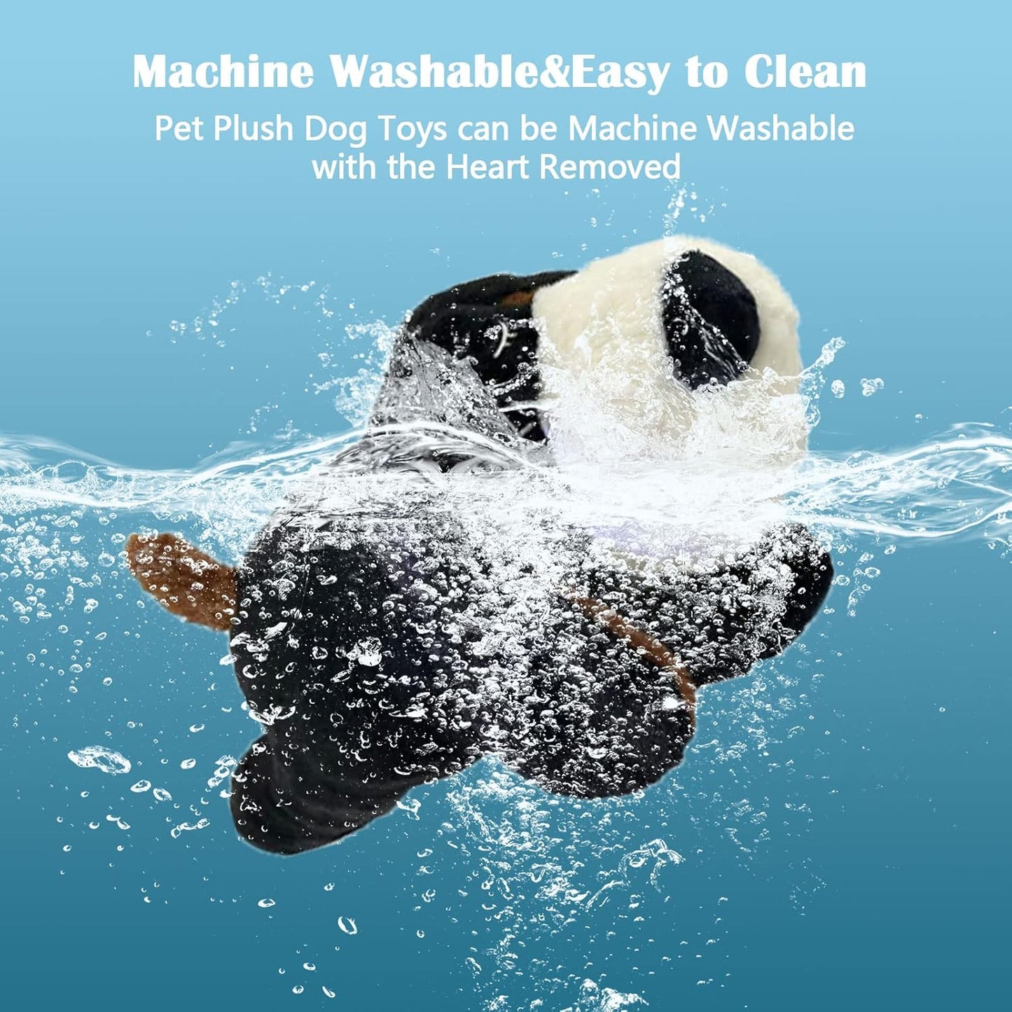 Heartbeat Puppy Toy, Puppy Sleep Aid Toy, Small Dog Training Toys for Separation Anxiety Relief, Pets Plush Toys for Dogs Cats (Black)