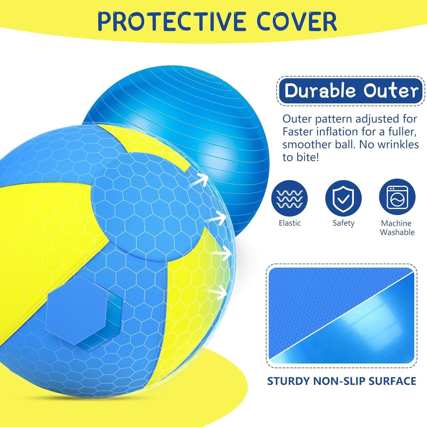 Herding Ball for Dogs - 25'' Dog Herding Ball for Horse, Dog Training Toy for Australian/German Shepherd Collie, Outdoor Dog Toys for Birthday Gifts - Large, Yellow