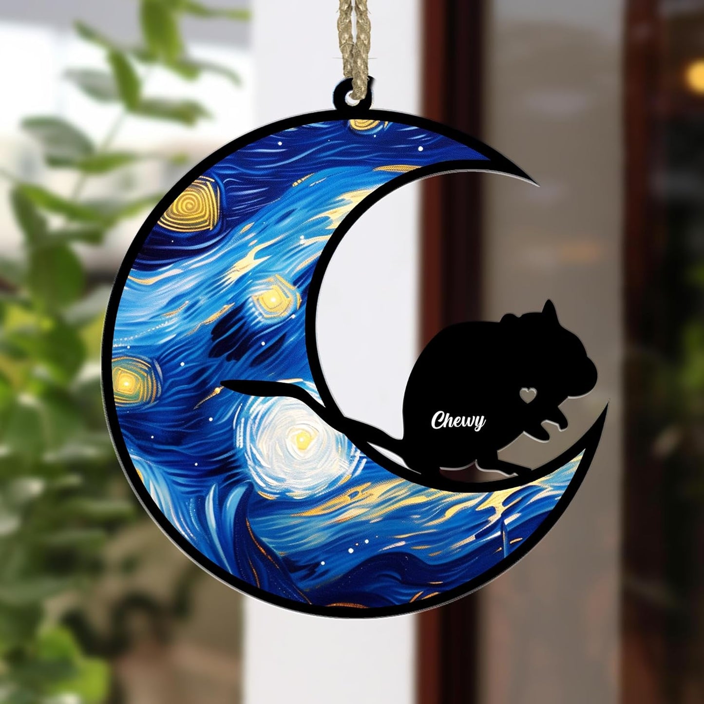 Personalized Gerbil Memorial Suncatcher/Ornament - Custom Loss Gerbil Bereavement Ornaments, Stained Glass Light Catcher Sympathy Gift, Pet Remembrance Keepsake Memory Window Hangings