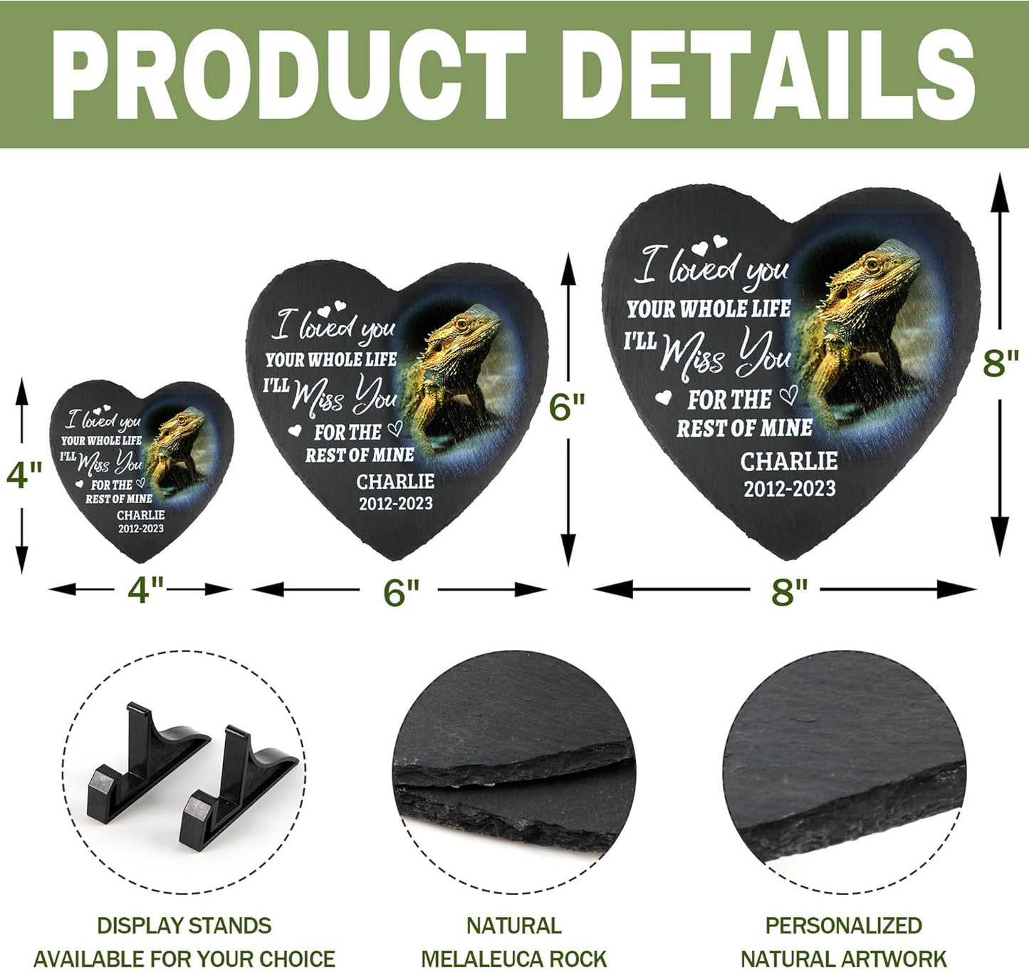 ODB Gifts for Loss of Gecko, Gecko Memorial Stone, Gecko Memorial Gifts, Gecko Loss Gifts, Gecko Head Stones, Cemetery Decorations for Grave, Lizard Grave Marker, Gifts for Gecko Lovers (Gecko)