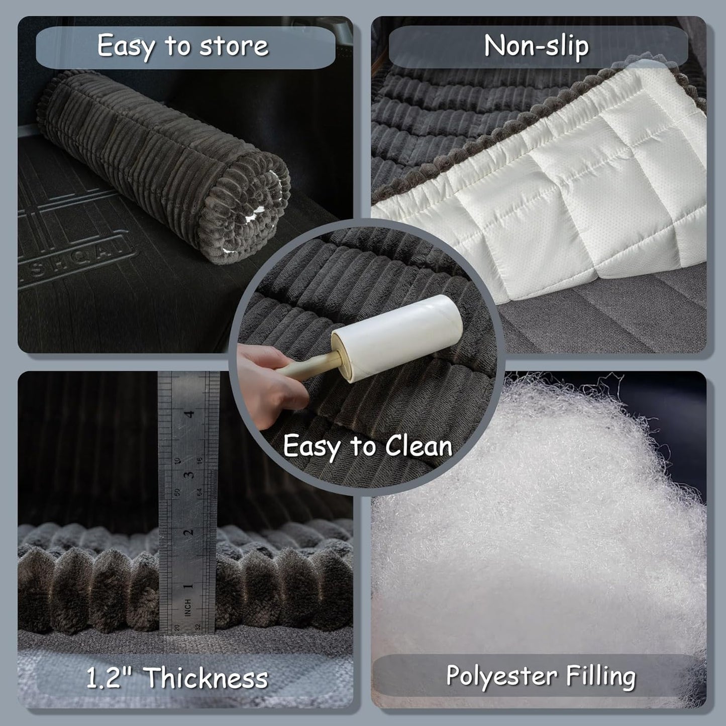 Dog Bed for Car Back Seat, Non-Slip Backseat Pet Bed Mat for Travel, Soft Dog Seat Cover Blanket Washable Couch Protector Fit for Hammock Extenders in Cars, SUVs and Trucks(54"×25" Black)