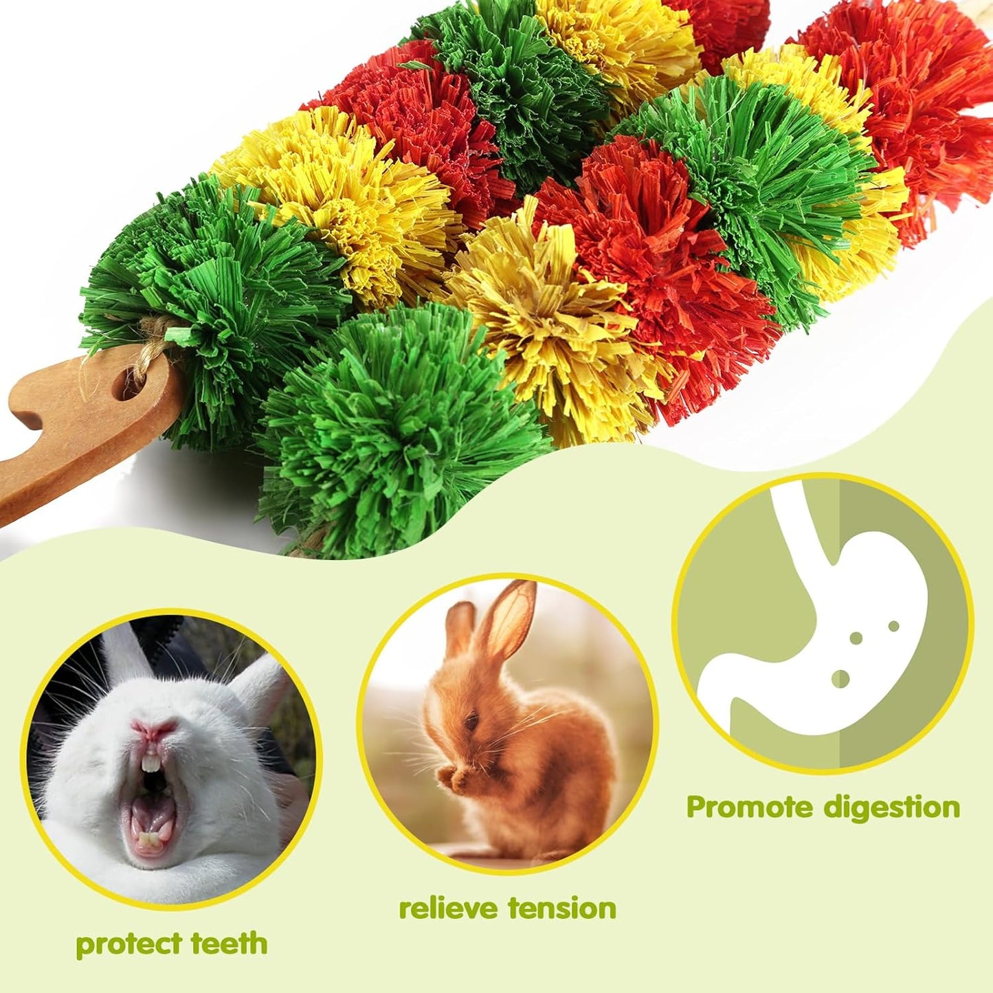 Abizoo Bunny Cage Hanging Rabbit Toys for Bunny Boredom, Habitat Decor & Boredom Breaker for Rabbit Guinea Pig Hamster Chinchilla Gerbils Bird and Other Small Animals