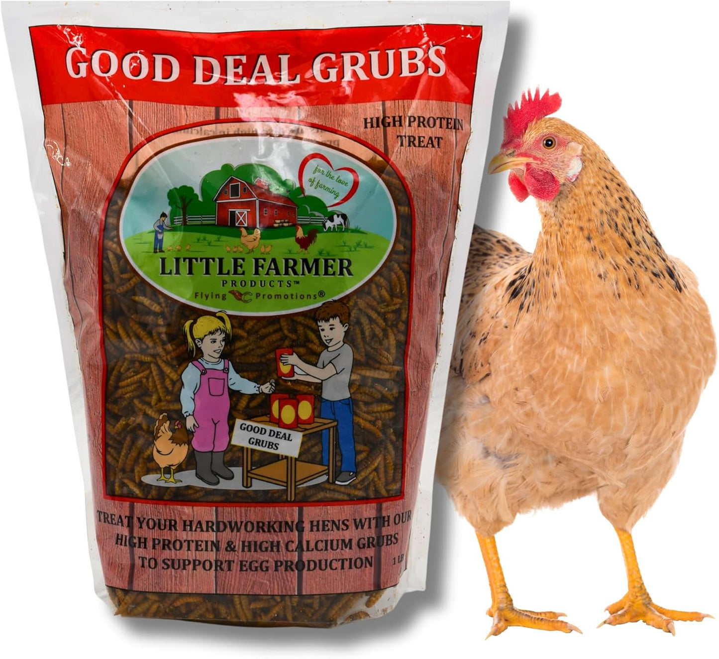 Good Deal Grubs Dried Black Soldier Fly Larvae Treat (1lb) for Chickens, Poultry, Birds, Small Pets - Protein and Calcium Supplement