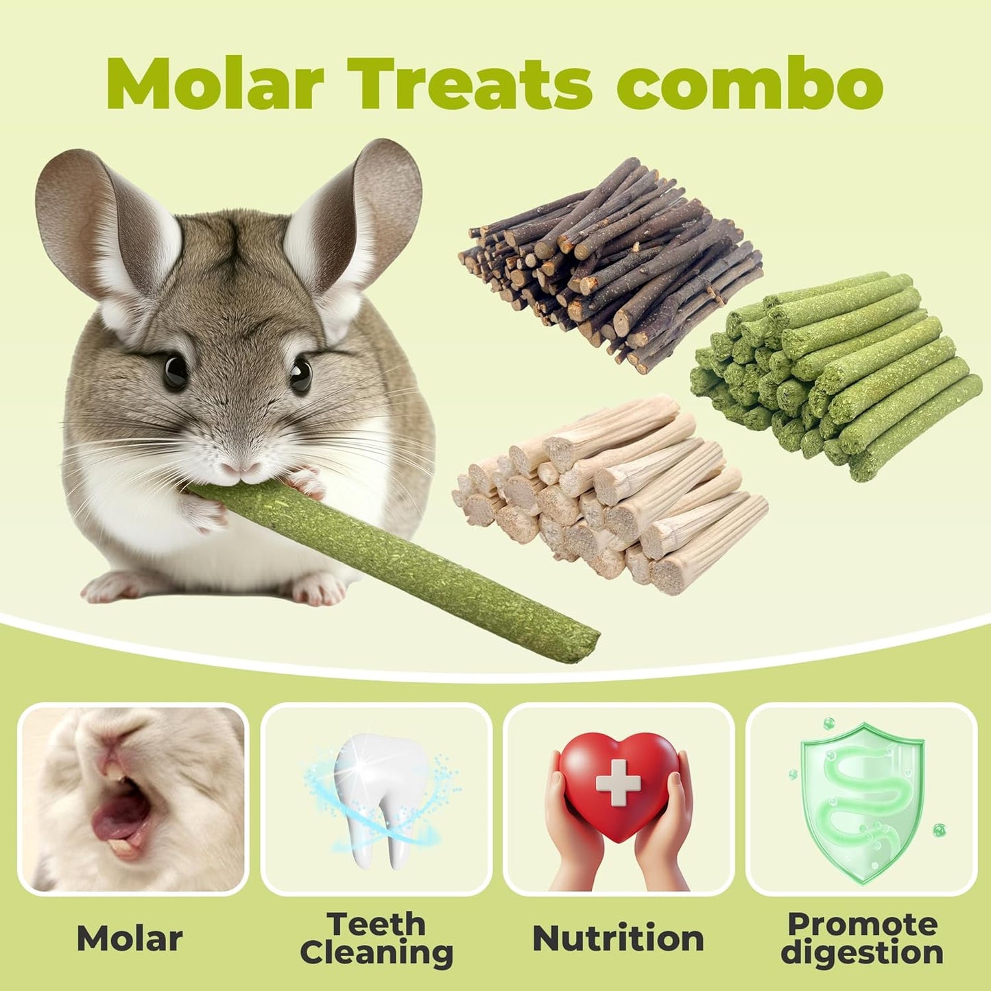 Sweet Bamboo 250g Natural Molar Wood Treats Toys for Small Animals, Rabbits, Guinea Pig, Bunny, Hamster, Rat, Chinchillas
