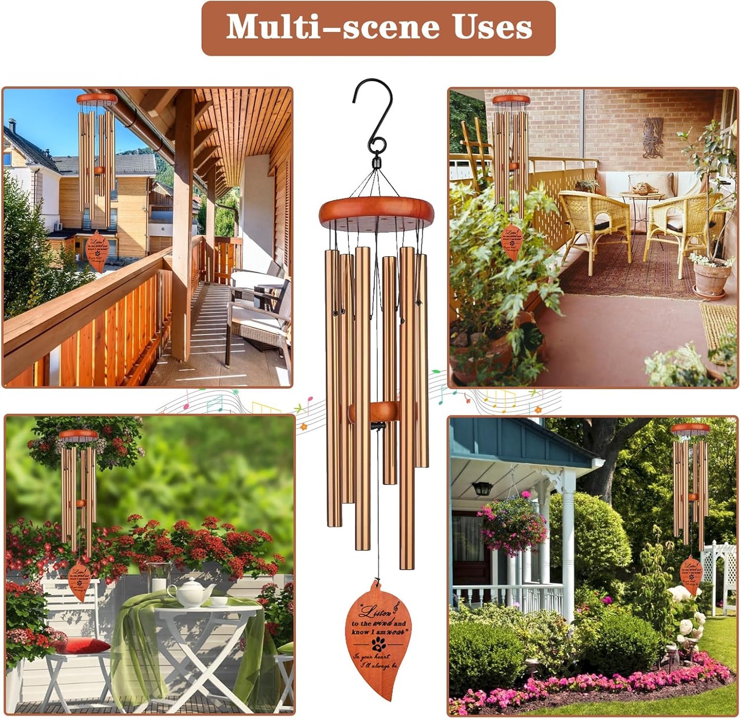 Pet Memorial Wind Chime, Dog Memorial Gifts for Loss of Dog, Pet Loss Gifts, Dog Sympathy Condolence Bereavement Passing Away Gift