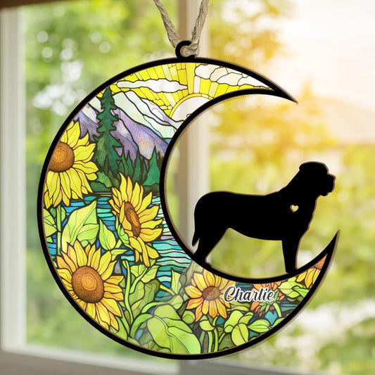 Personalized Dog Memorial Suncatcher Ornament - Custom Name Dog Decor, Dog Memorial Christmas Ornament, Gift for Dog Lover, Loss of Pet Sympathy Gift, Pet Remembrance Keepsake, in Loving Memory Gift