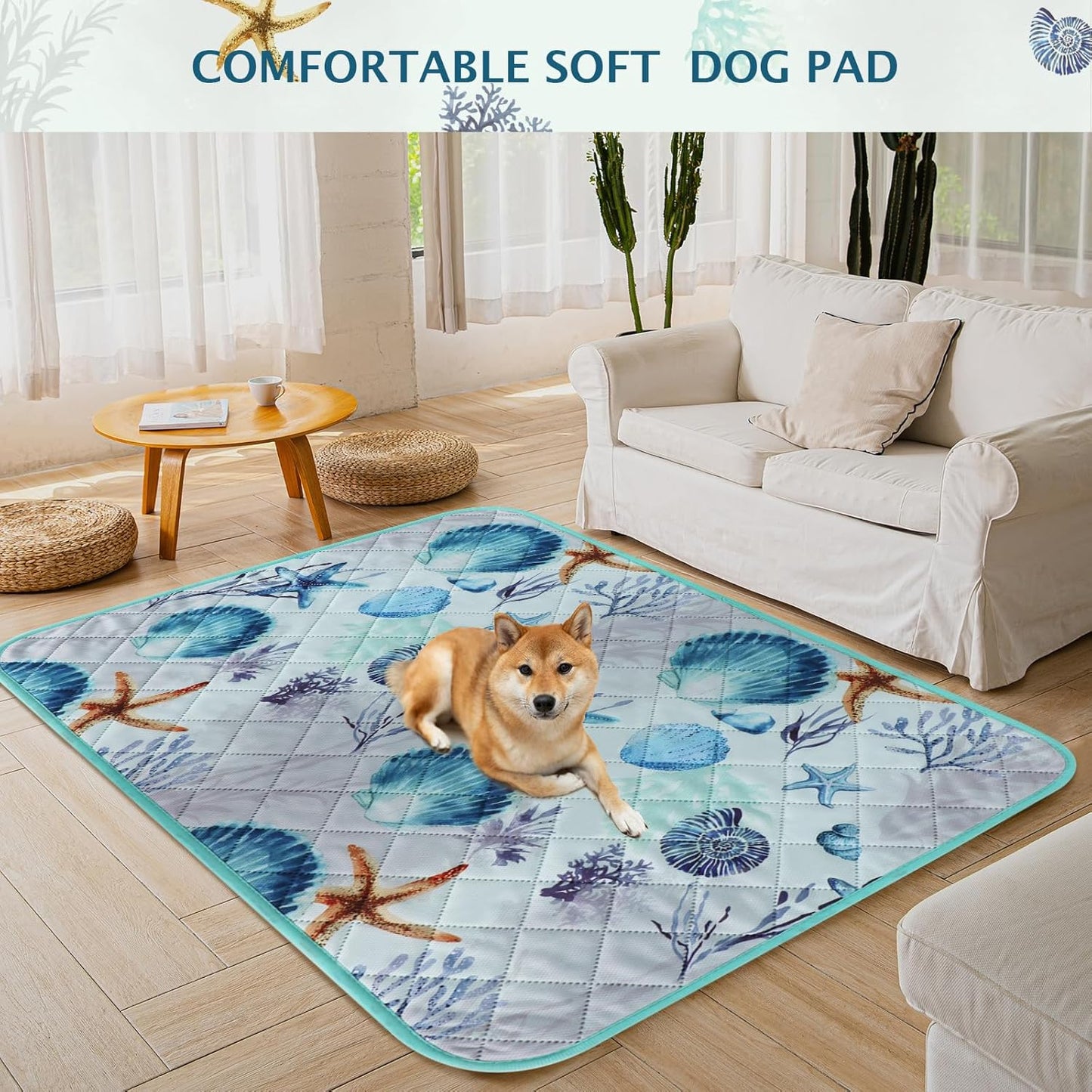 IEUUMLER Washable Pee Pads for Dogs, 1 Pack Reusable Waterproof Puppy Pads, Non-Slip Super Absorbent Dog Training Pad for Playpen Crate Bed EU012