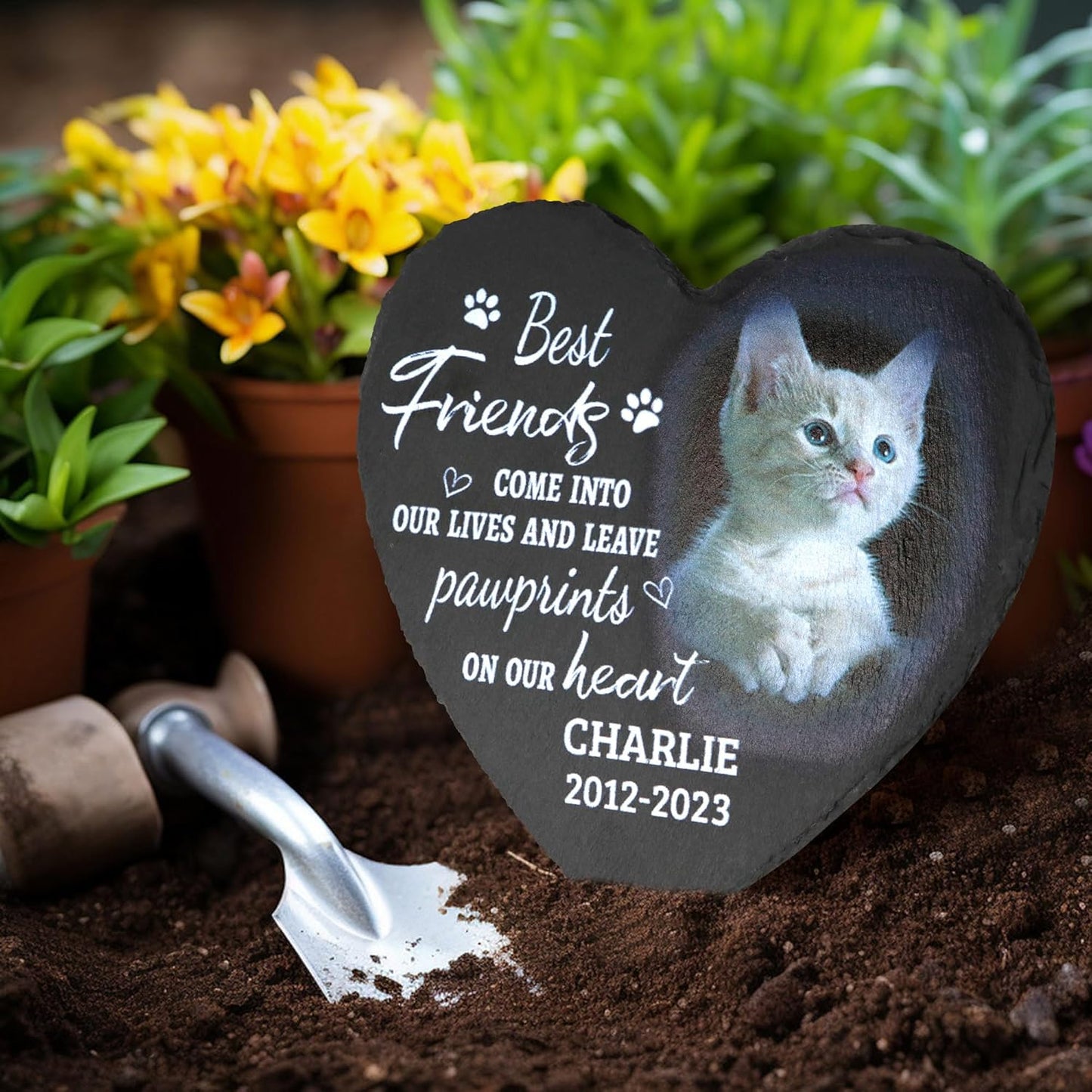 ODB Gifts for Loss of Cat, Cat Memorial Stone, Cat Memorial Gifts, Cat Loss Gifts, Cat Head Stones, Cemetery Decorations for Grave, Cat Grave Marker, Gifts for Cat Lovers (Cat)