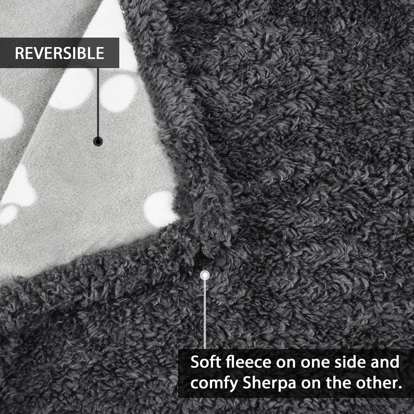 Kritter Planet Waterproof Dog Blankets for Small Dogs, Puppy Blankets for Litter, Cat Blankets for Indoor Cats Washable, Reversible Fleece Pet Mat for Crates, Car Seats, and Furniture