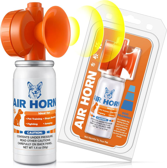 Air Horn, 1.4 oz 120 dB Loud Pet Trainer to Stop Dog Attacking Barking Fighting Jumping, Coyotes Air Horn for Safety, Protect Yourself & Pet While Walking, Orange(1 Pack)