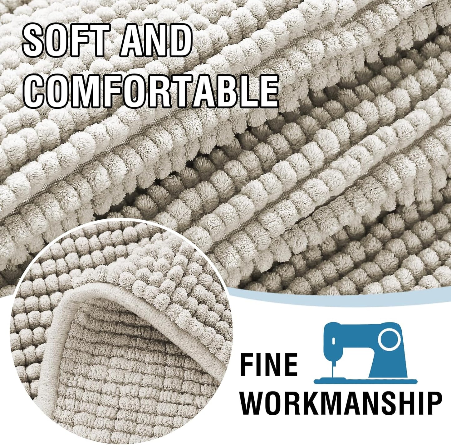 H.VERSAILTEX Plush Chenille Dog Bed Cover Thick Soft Sofa Covers Loveseat Cover for 2 Cushion Couch Anti Slip Couch Cover Furniture Protector for Dog, Pet, Cat (35" x 62", Oatmeal)