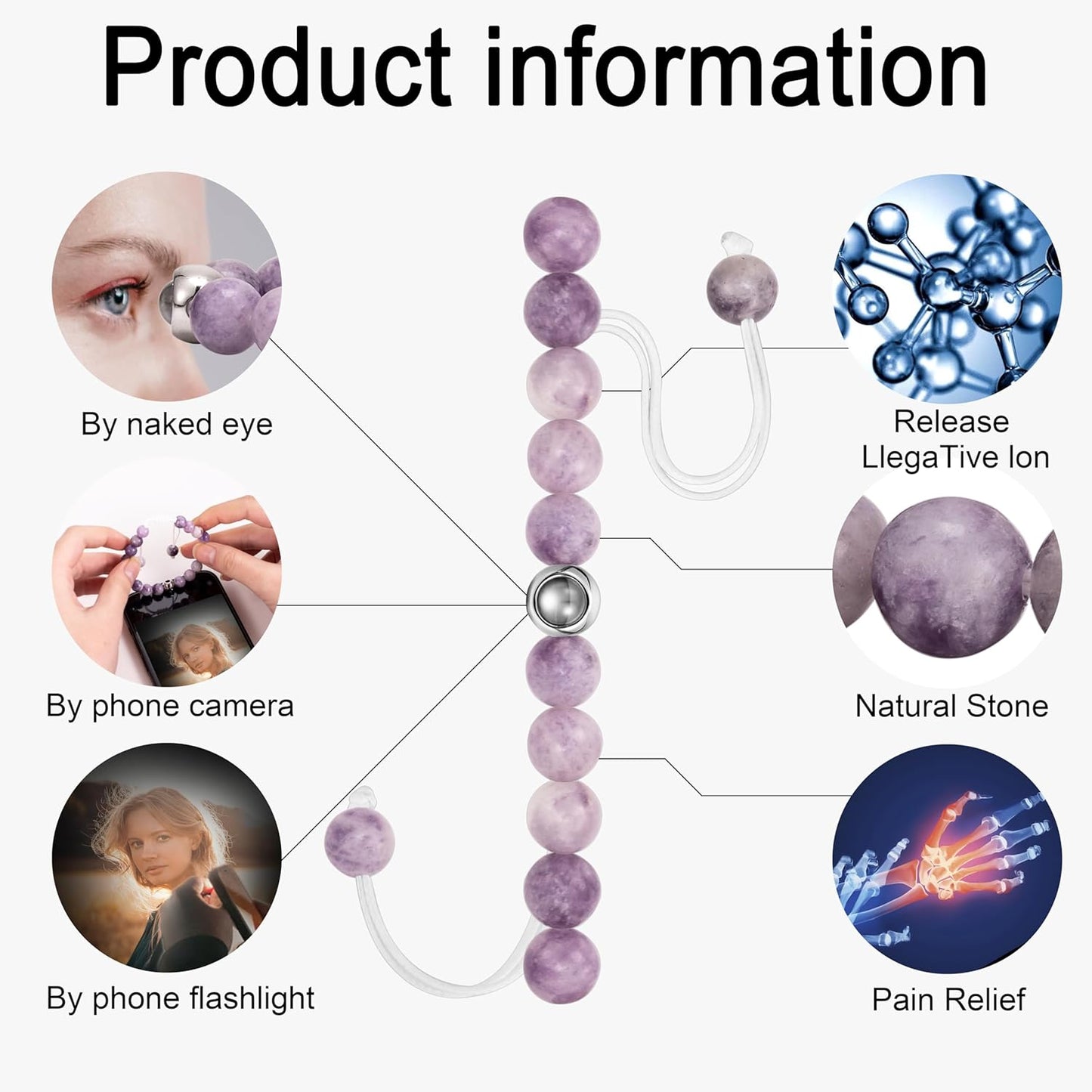 EMIRISTIC Custom Photo Bracelet - Personalized Picture Natural Stone Cuban Chain Bracelet - Any Special Day Gifts