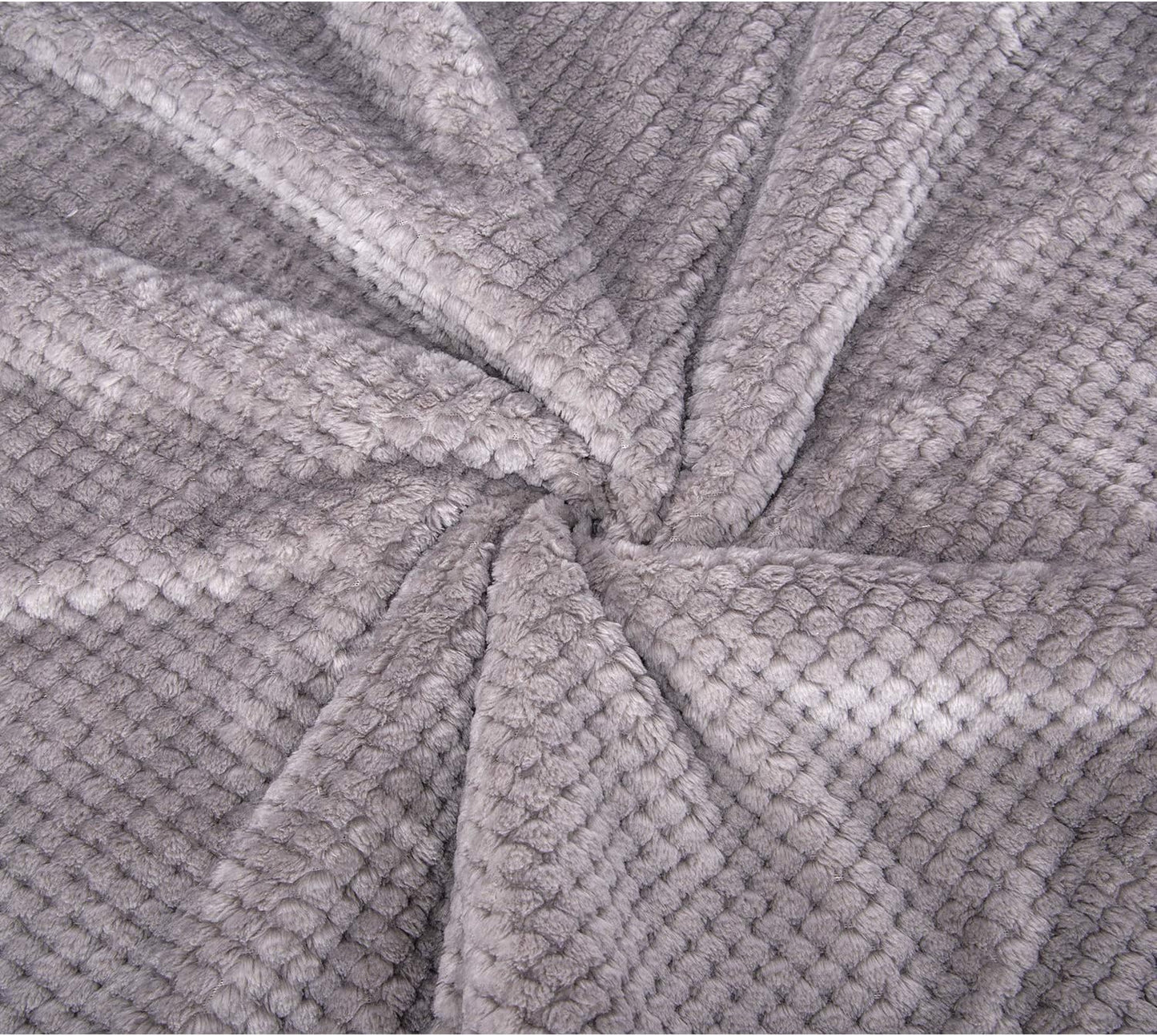DW-Flint Gray Plush Fleece Receiving Blanket for Dog, Cat, Couch, Sofa, Travel and Outdoor, Camping (32" x 40")