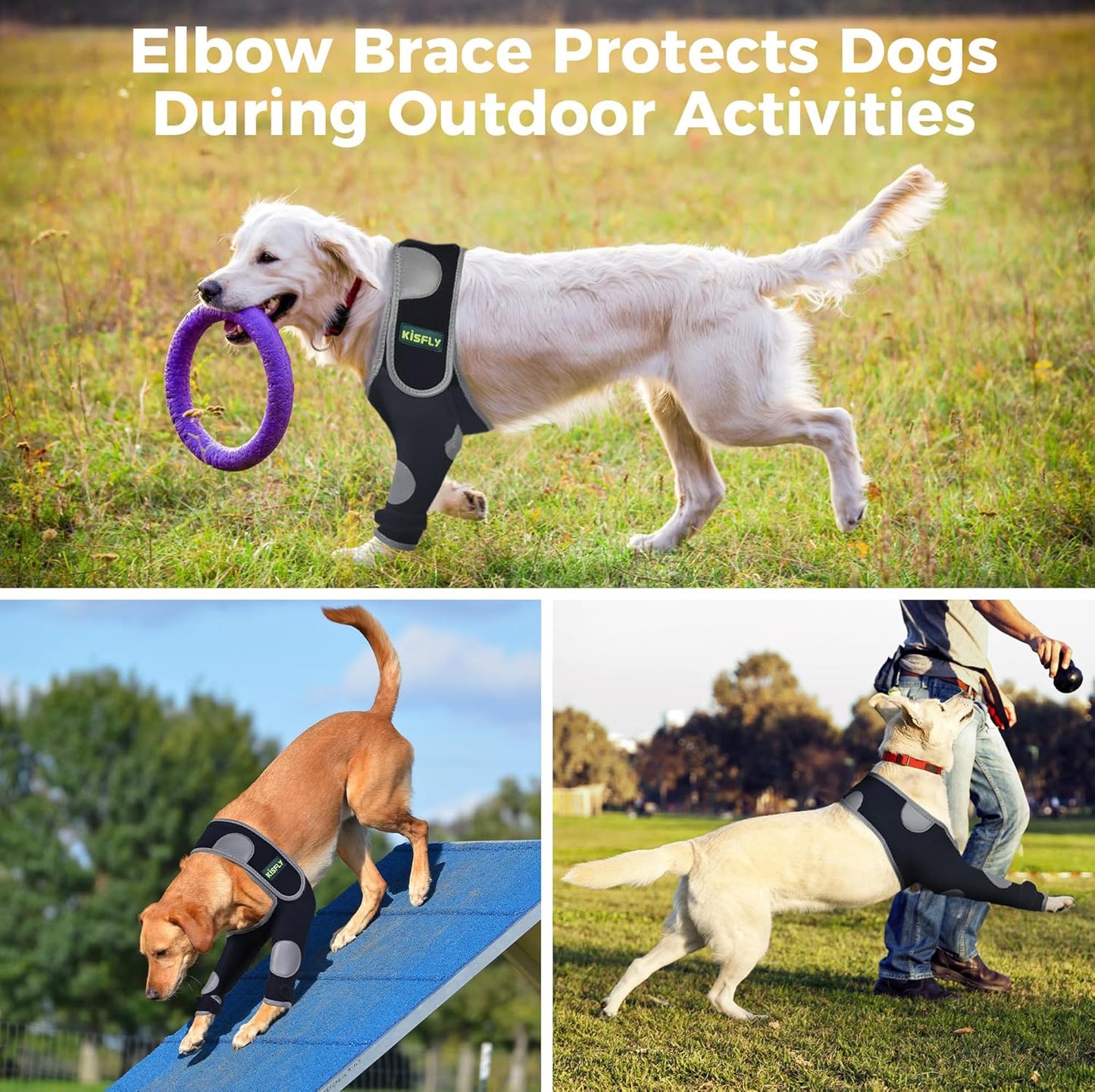 Dog Leg Sleeve Stops Licking Wounds, Prevents Elbow Hygroma, Elbow Calluses, Pressure Sores, Elbow Injuries, Shoulder Dislocations, With Reflective Material Makes Night Activities Safer- Both Legs M1