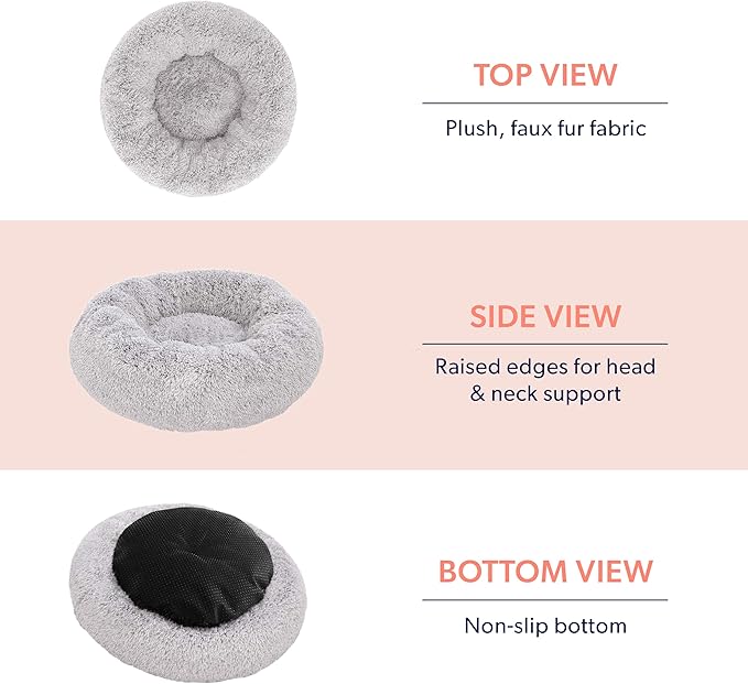 Active Pets Small Lt Grey Dog Bed for up to 25lbs, Calming Orthopedic Pet Bedding for Anxiety Relief, Joint Support & Comfort, Washable Dog Furniture