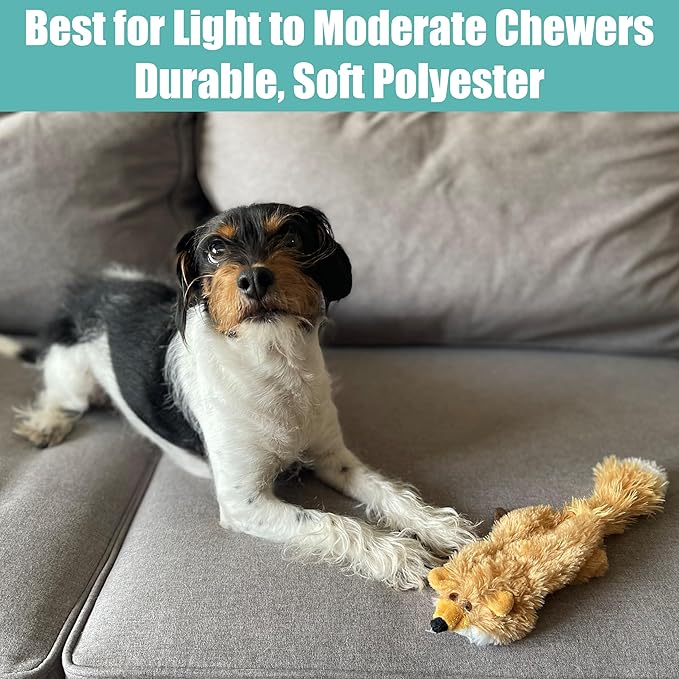 SPOT Skinneeez Fox – 14" Stuffing-Free Plush Squeaky Dog Toy for Small & Medium Dogs, Best for Light to Moderate Chewers, Mess-Free Play