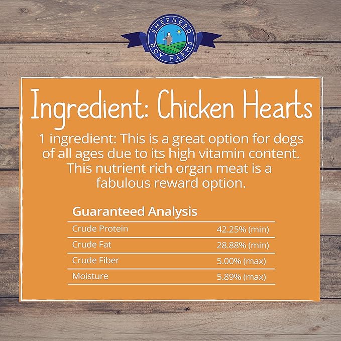 Freeze Dried Dog and Cat Treats, Chicken Heart, All Natural Freeze-Dried Dog Treat & Snacks, Made in USA, High in Protein, Single Ingredient, Made in The USA, 3oz