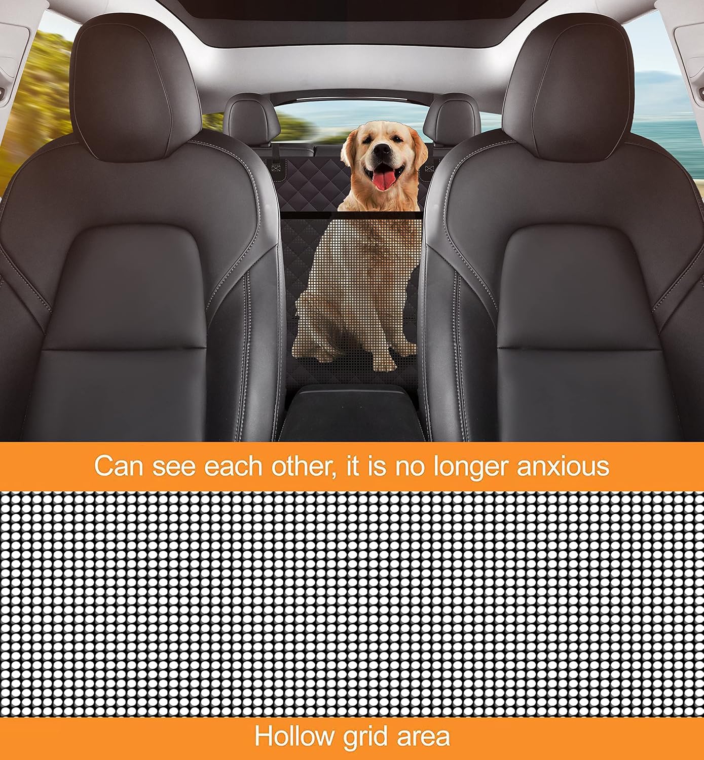 GXT Dog Back Seat Cover Protector for Cars SUV and Trucks with Mesh Window, Scratchproof Nonslip and Waterproof Material