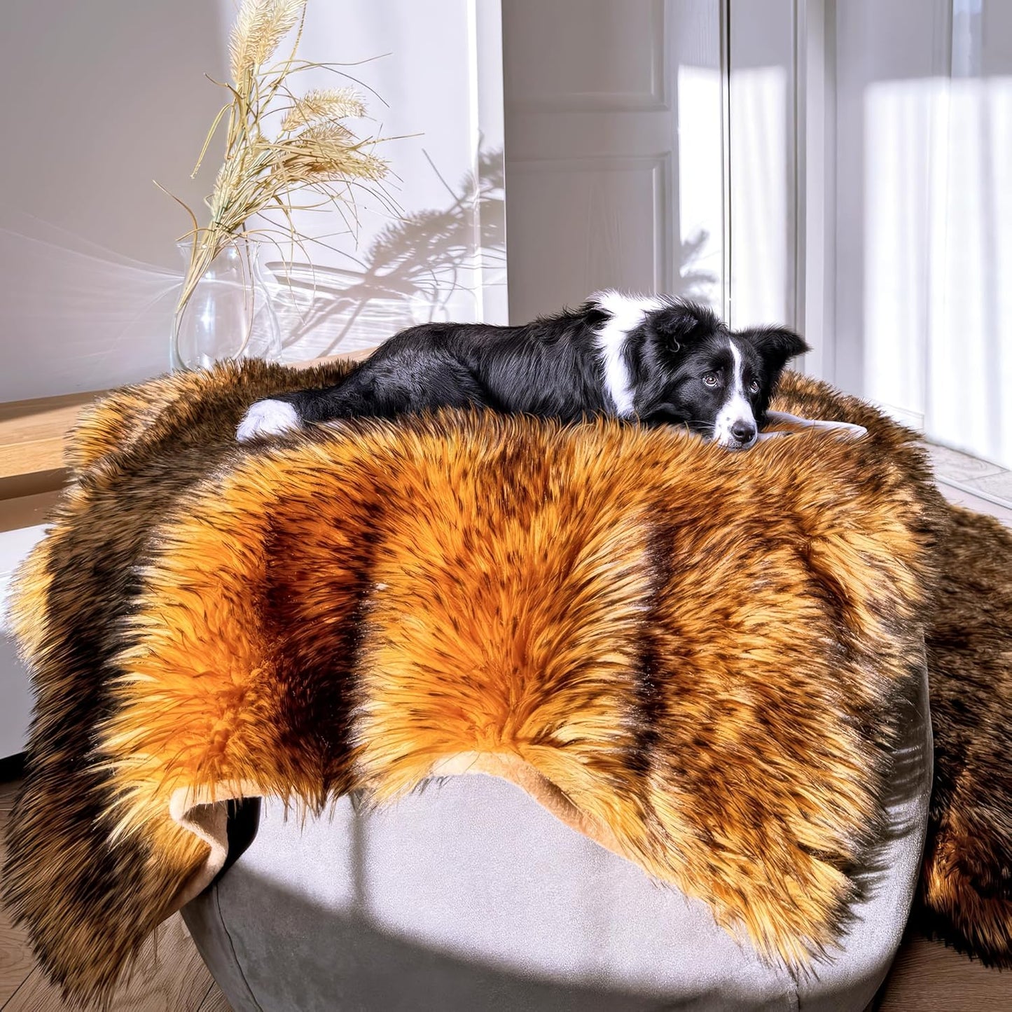 IHAPPYDOG Waterproof Dog Blanket for Small, Medium & Large Dogs – Faux Fur Pet Throw for Couch, Sofa, Bed & Car – Soft, Washable, Stain-Resistant, Durable Cover - Brown 40" x 30"