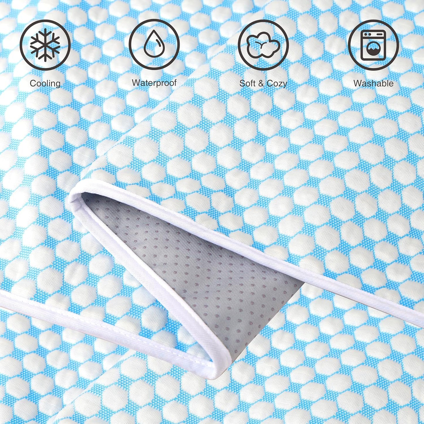 Cooling Blanket for Dogs - Q-MAX>0.4 Waterproof Pet Throw Blanket Bed Cover, Non-Slip Dog Blankets for Couch Protector, Washable Furniture Cover for Summer, Pearl Blue,30x40