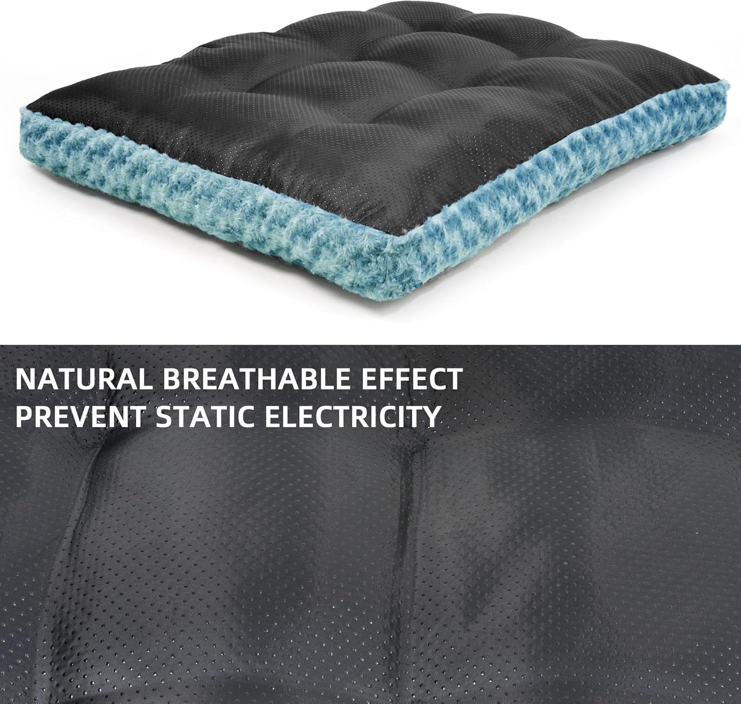 Dog Bed Washable Pet Bed,Dog Crate Bed Washable Cushion with Anti-Slip Bottom,Calming Anti-Anxiety Pet Bed with Non-Slip Bottom for Small&Medium&Large Dogs and Cat,Sea Blue(36.2''X27.9''X7.1'')