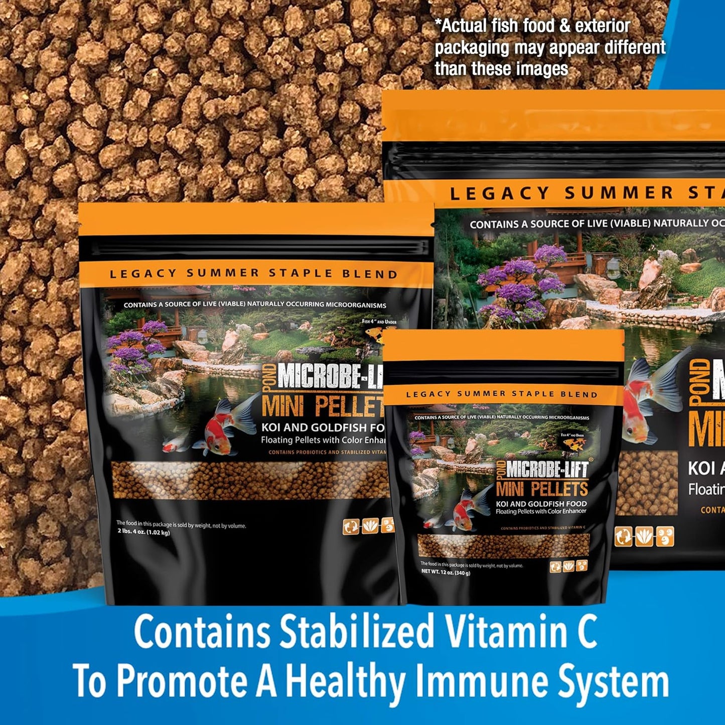 MICROBE-LIFT MLLMPSM Mini Floating Fish Food Pellets for Ponds, Water Gardens, and Fountains, for Small Live Goldfish and Koi, 17 Pounds