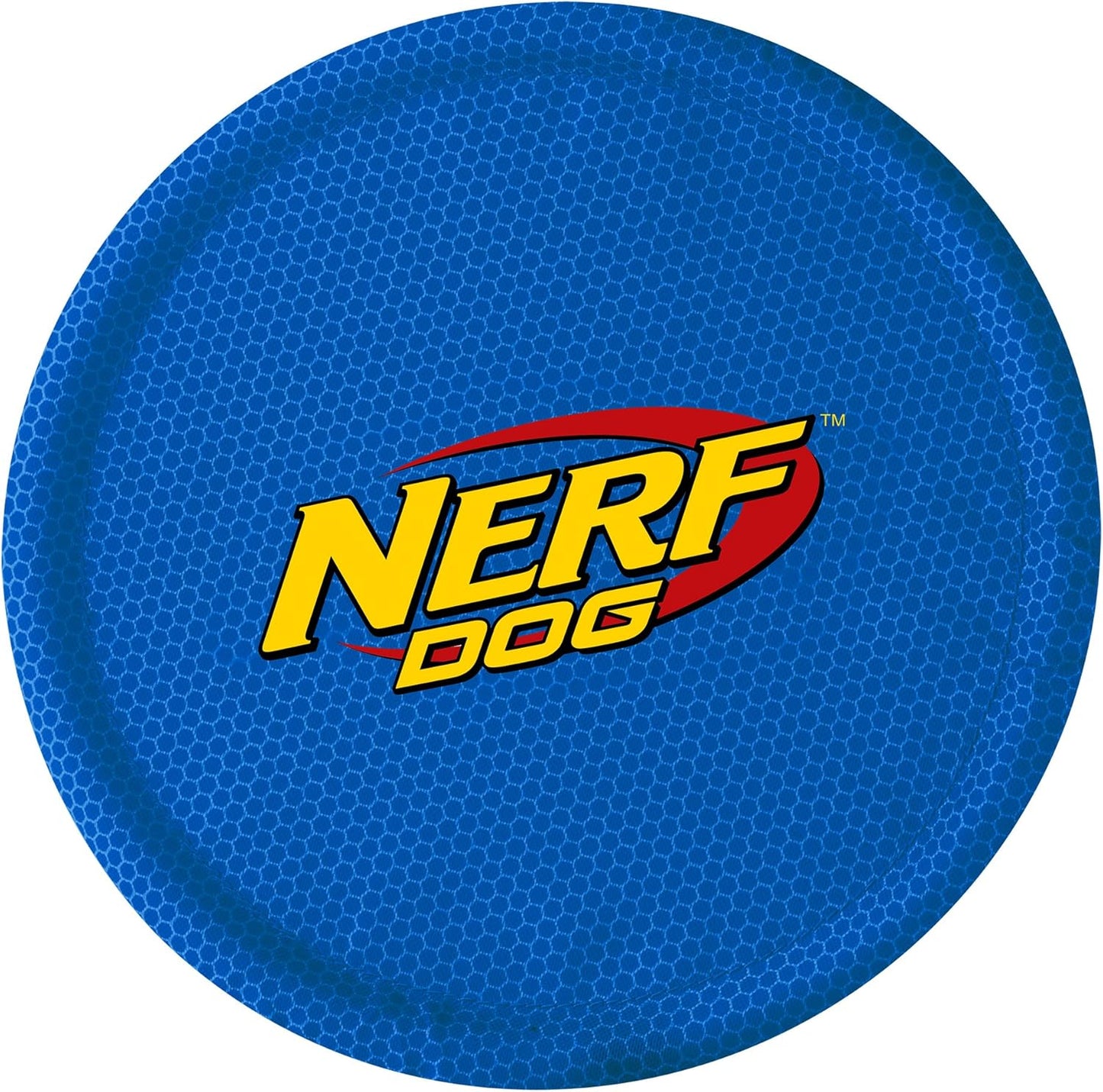 Nerf Dog Nylon Flyer Dog Toy, Flying Disc, Lightweight, Durable and Water Resistant, Great for Beach and Pool, 9 inch diameter, for Medium/Large Breeds, Single Unit, Blue