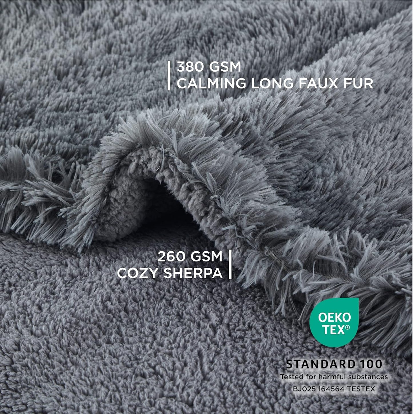 Bedsure Waterproof Dog Blankets for Medium Dogs Washable - Cat Blanket for Couch Protector Long Faux Fur, Calming Soft Reversible Throw Furniture Protection for Puppy Pet, 30"x40", Grey