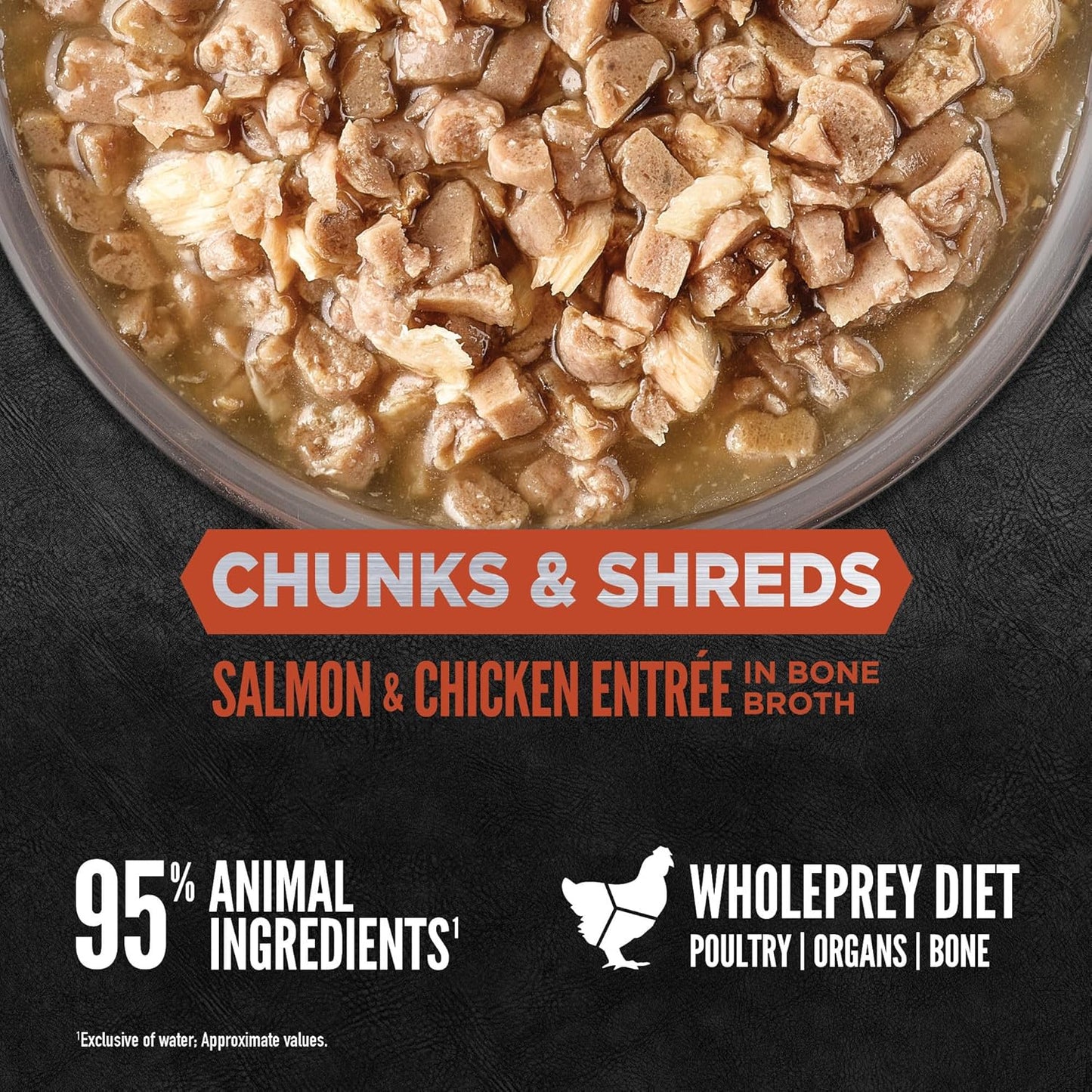 ORIJEN Chunks & Shreds Wet Cat Food Salmon & Chicken Entrée 5.5oz Cans (6 Count)