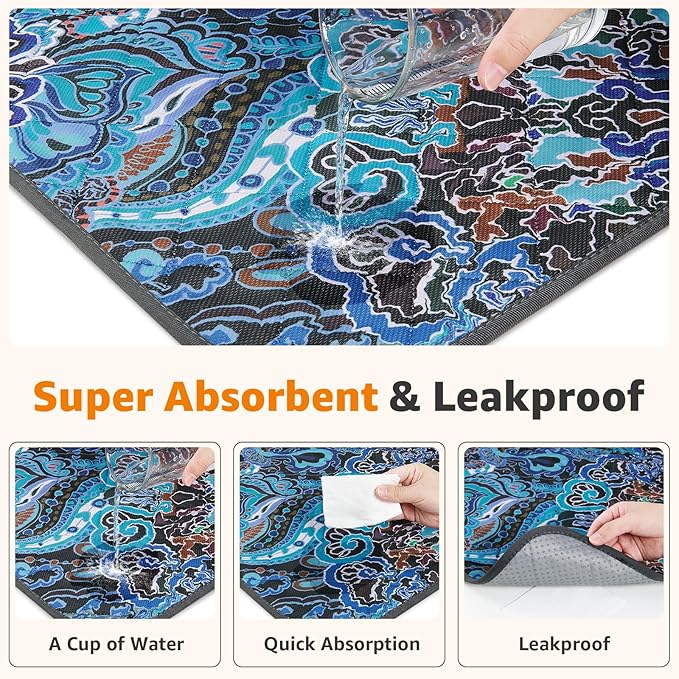 LOOBANI Washable Pee Pads for Dogs, 2 Pack Super Absorbent Reusable Puppy Pads Leakproof Dog Traning Pads, Waterproof Non-Slip Whelping Pad for Floor, Playpen, Crate, Couch-36 x72 (Green)