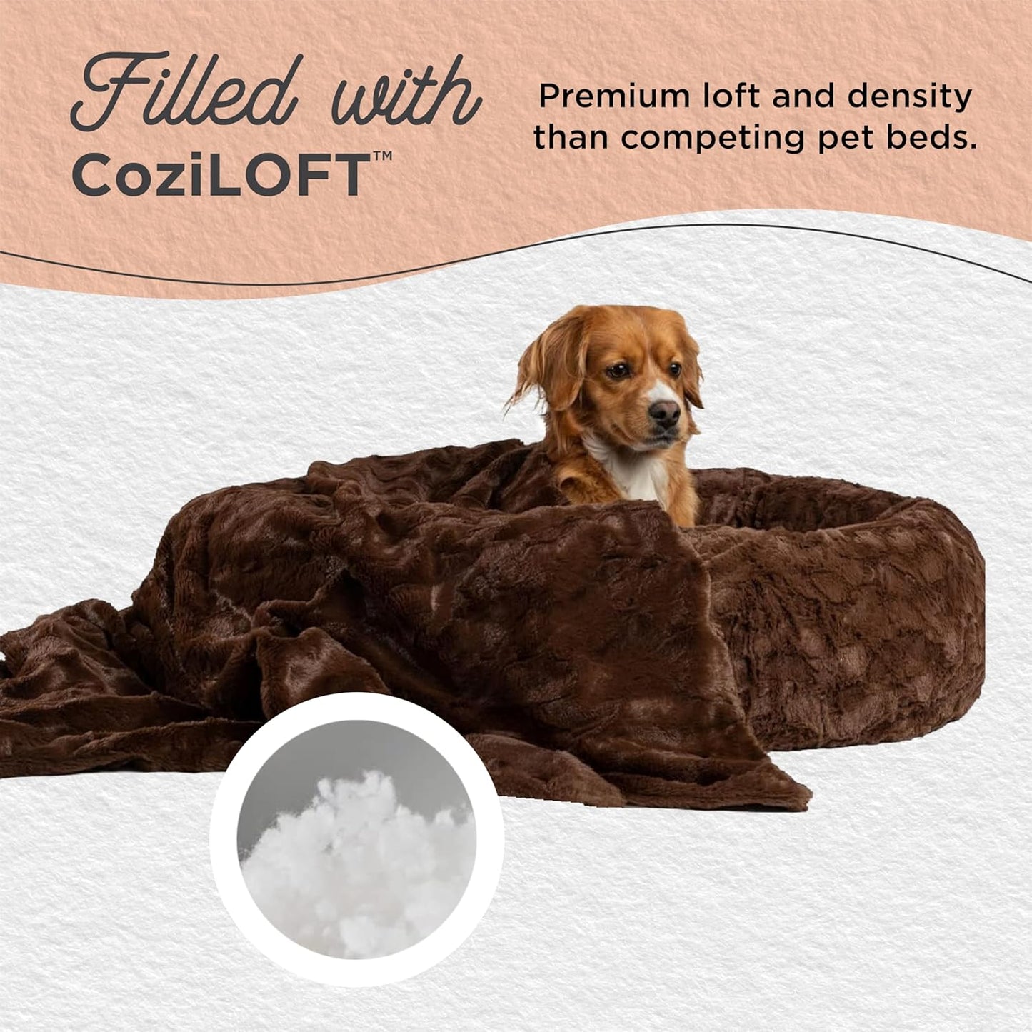 Best Friends by Sheri Bundle Set The Original Calming Lux Donut Cuddler Cat and Dog Bed + Pet Throw Blanket, Dark Chocolate, Large, 36x36