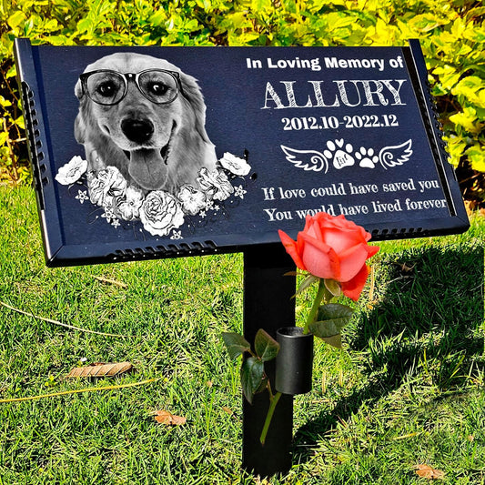 Pet Headstones for Dogs Personalized,Dogs Headstones, Cat Tombstone Outdoor,Black Granite Memorial Garden Stone Customized Gravestone Markers, Dog Gravestone Markers Gifts (pet 1)