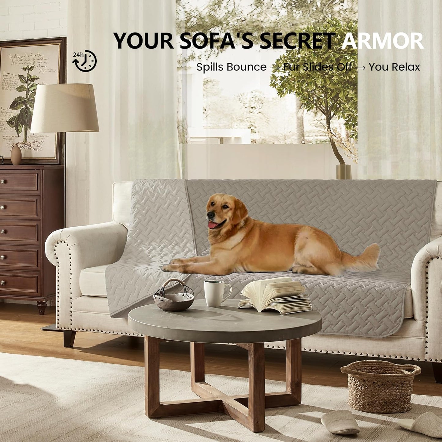 gogobunny Waterproof Dog Bed Cover Pet Blanket for Furniture Bed Couch Sofa Reversible (Dark Stone/Light Stone, 40x50 Inch (Pack of 1))