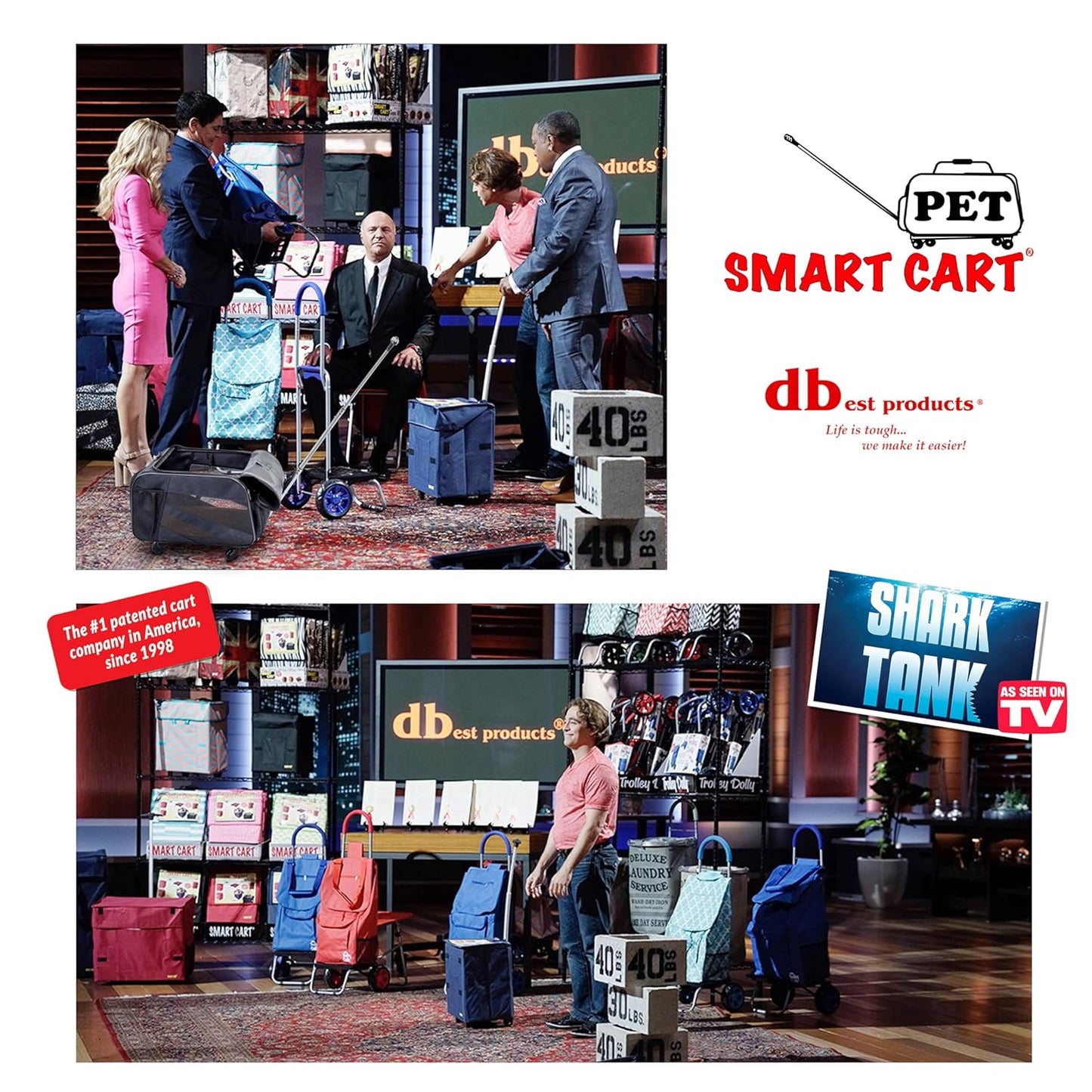 dbest products Pet Smart Cart, Medium, Black, Rolling Carrier with wheels soft sided collapsible Folding Travel Bag, Dog Cat Airline Approved Tote Luggage backpack