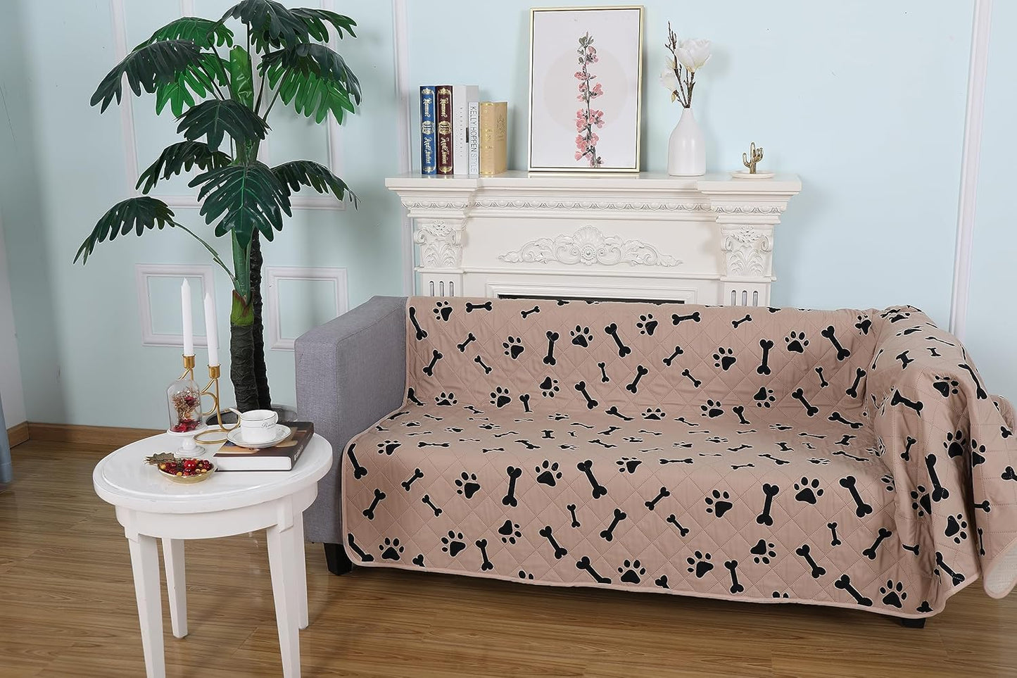 nanbowang Waterproof Blankets for Large Dogs Dog Bed Covers, Water Absorb Training Pads (6882 Beige)