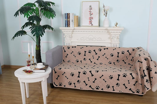 nanbowang Waterproof Blankets for Large Dogs Dog Bed Covers, Water Absorb Training Pads (6882 Beige)