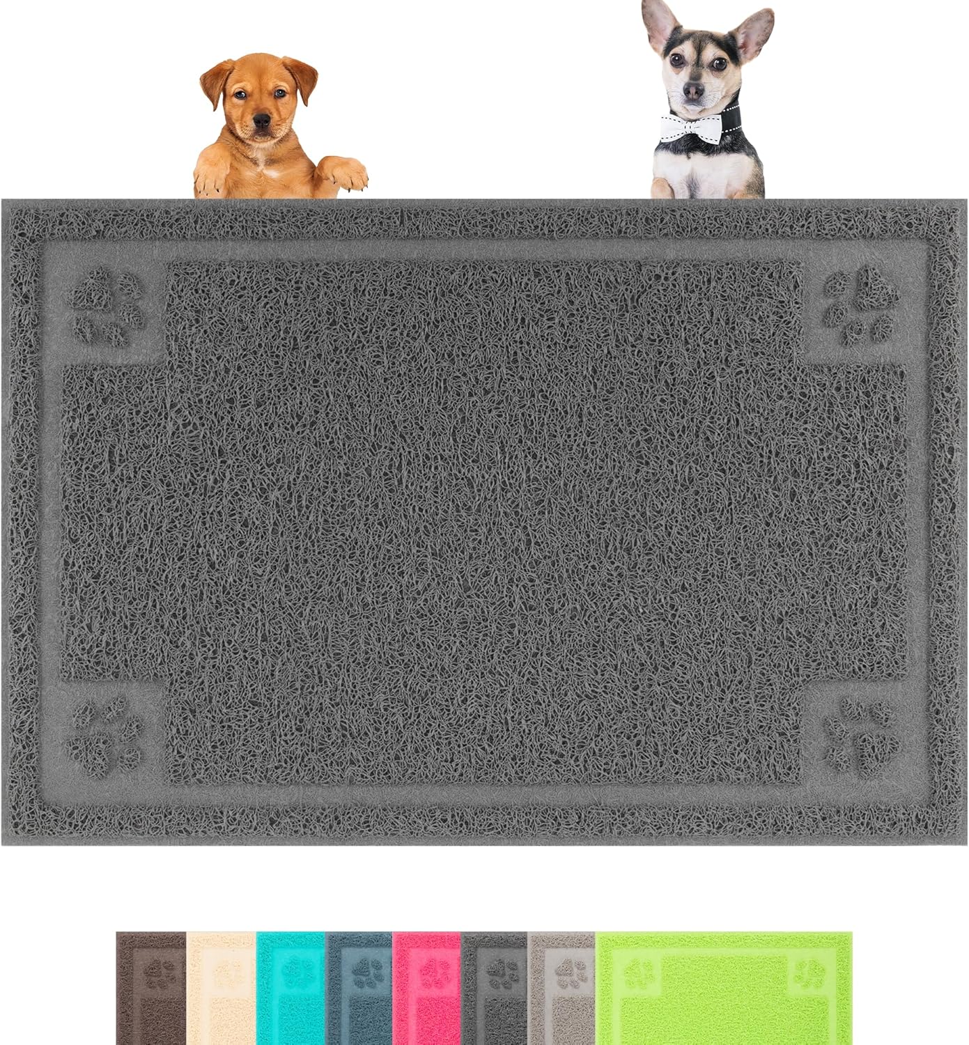 Darkyazi Pet Feeding Mat Large for Dogs and Cats,24"×36" Flexible and Easy to Clean Feeding Mat,Best for Non Slip Waterproof Feeding Mat (Grey)