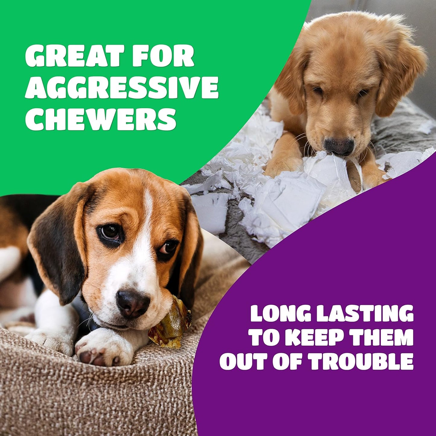 Dog Bones for Aggressive Chewers, Knee Caps for Dogs, Beef Bones for Large Dogs, Medium, and Small, Long Lasting Knee Bone for Dog, 10 Count