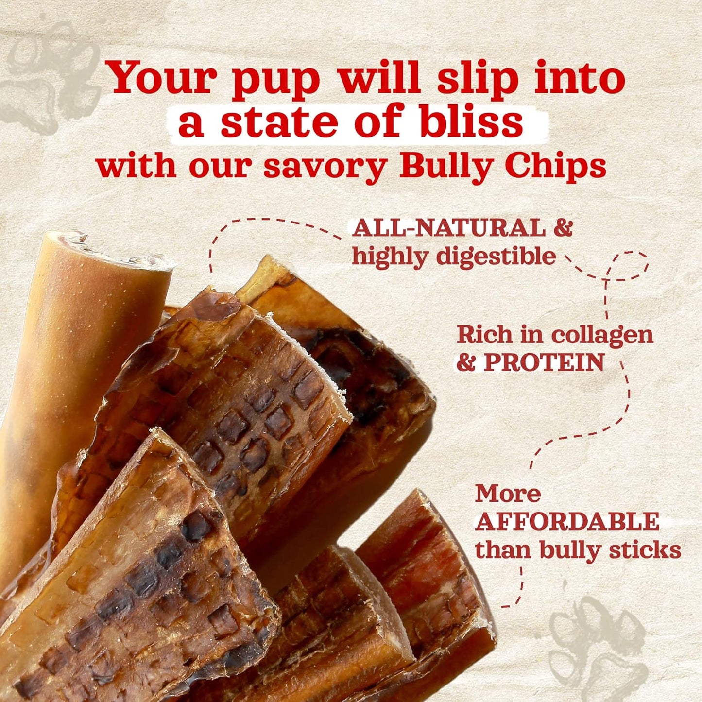 Natural Farm Bully Slices (4-6 Inch, 16 Oz.), Beef Cheek Chips from Grass-Fed Cows, Non-GMO, Grain-Free, Natural Long-Lasting Dog Chews for Small, Medium & Large Dogs, Great Rawhide Alternative
